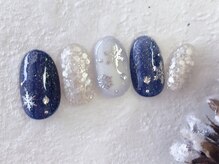 ナル バイ ネイルブレイク(Nalu by Nail Break)/雪×ネイビー