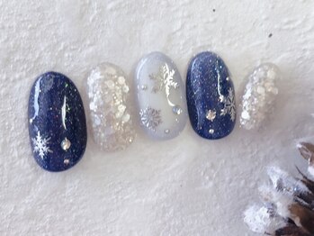 ナル バイ ネイルブレイク(Nalu by Nail Break)/雪×ネイビー