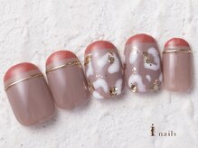 アイネイルズ 横浜WEST店(I-nails)/レオパードフレンチ　9480円