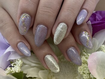 ディーネイル 四条烏丸(D-nail)/【春井】パープル×キラキラ