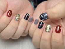 バーガンディ 鶴田(BURGUNDY)/推しネイル