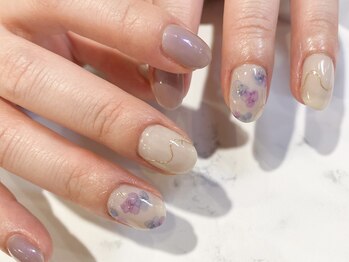 ネイルアルケー(Nail ARCHE)/春ネイル×水彩フラワー