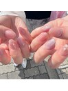 ピンクx紫キラキラネイル
