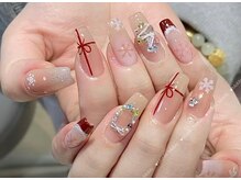 モモネイル(MOMO nail)/ワンホンネイル/リボン