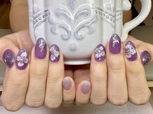 キミネイル(Kimi nail)/パープル 3d お花