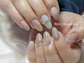 ニュアンスアートにリングネイル