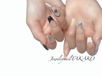 ブラックフレンチ&シルバーラメ