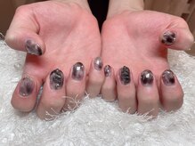 レアネイル 新宿(le'a nail)/ショートマーブルネイル