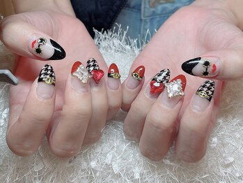 レアネイル 新宿(le'a nail)/千鳥柄デザイン