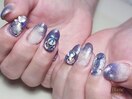 ブルー&レースデザイン