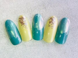 くすみグリーンイエローパステル