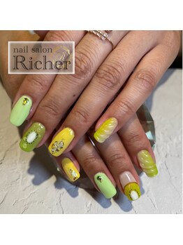 エスフィーネイルサロン リシェル(Esfy nailsalon Richer)/キウイフルーツネイル