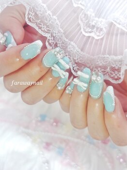 ファラウェイネイル(Faraway nail)/ブルーなワンホンネイル☆