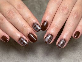 冬のチェックネイル