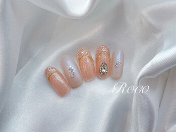 ネイルアンドアイラッシュ ロコ(ROCO)/ブライダル上品エレガントネイル