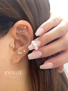エスネイル 新宿西口店(es NAIL)/耳つぼジュエリーリボン