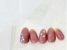 シ ベル 梅田茶屋町店 ネイル(Ci belle)/桜ネイル/ミラーフレンチ/ピンク