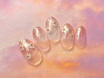 エストリブレ(estLivre)/ホロフラワーネイル