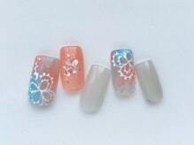 ヴィエント ネイル アイラッシュ サロン(Viento Nail Eyelash Salon)/タイダイ手描フラワー初回￥7800