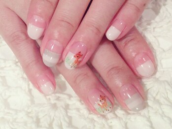 テテ ネイル(tete nail)/ナチュラルフレンチ×癒しバンビ