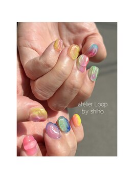 アトリエループ(atelier Loop by shiho)/カラフルうねうねネイル