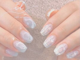プールネイル×色鉛筆