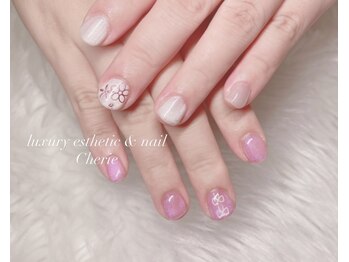 シェリエ(Cherie)/リボン×フラワーネイル