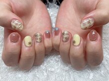 レアネイル 新宿(le'a nail)/イエローチェックデザイン