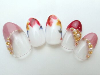 ネイルサロン ドレリッチ 大宮店(drerich)/【6990】フラワーフレンチ