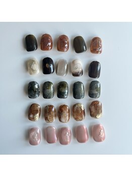 プリュネ(Prune)/11月デザインネイル/ぷくぷく