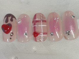 バレンタインネイル