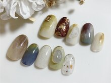 キッシュネイルズ(quiche nails)の雰囲気（【sample】¥9000 定額メニュー／ストーンを使った立体的なアート）