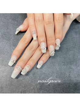 グレイス(grace)/ホワイトツイードネイル