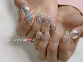 ドット　シンプルベージュ