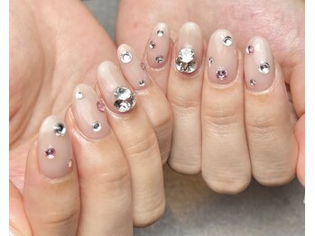 モンルポ 大阪梅田店(MonRepos)/ビジューネイル/ヌーディネイル