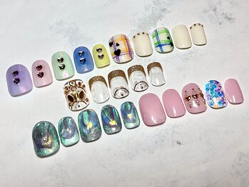 ムスク(Musk)の写真/ショートネイルでも余裕の可愛さ♪お仕事・生活に合わせてNAILを楽しもう☆凝ったデザインもリーズナブル♪