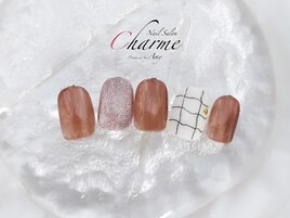 落書きチェックネイル