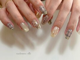 桜ノ宮ネイル短い爪ネイル