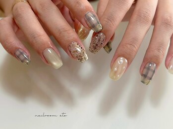 桜ノ宮ネイル短い爪ネイル