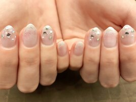 ラメグラデ×ストーン