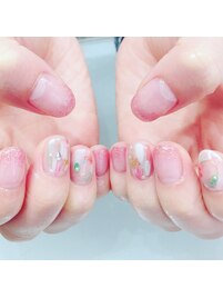 塗りかけネイル