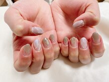 キキネイル 二子玉川(kikinail)/2月定額B 大理石ネイル