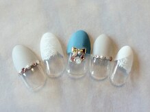 テテ ネイル(tete nail)/ハーフフレンチ×レース