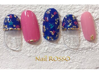 ネイルロッソ 浅草店/かわいい押し花ネイル