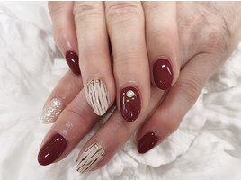(中原)冬ボルドーネイル