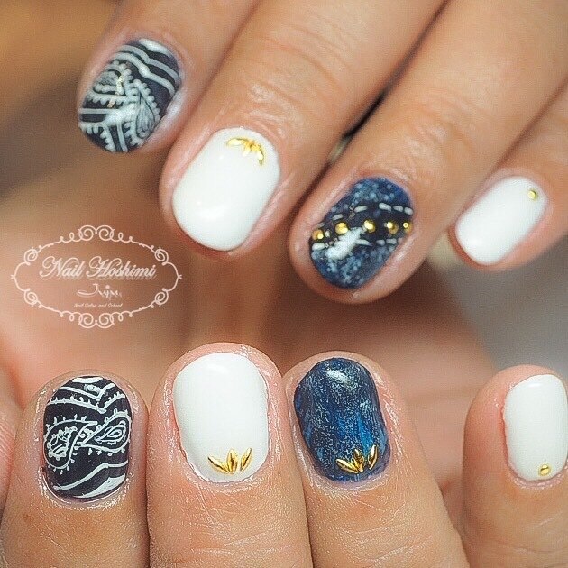 2025年秋トレンド】デニムネイルのネイルデザイン集｜人気順｜3