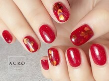 アクロネイル アンド アイ(ACRO NAIL&EYE)/ワンカラーハートネイル♪
