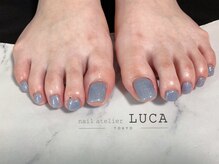 ネイルアトリエルカ(nail atelier LUCA)/M-874 くすみブルーラメネイル