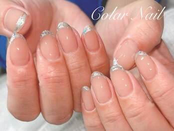 コラールネイル 本町(Colar Nail)/大人の奥行きガラスフレンチ