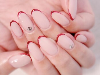 ラルネイル 大宮(Lull. nail)/*赤ライン*ワンカラー*